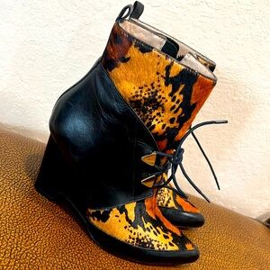 Lightly used Rare Uniquely Styled Derek Lam Crosby Calf Hair and Leather Boots!